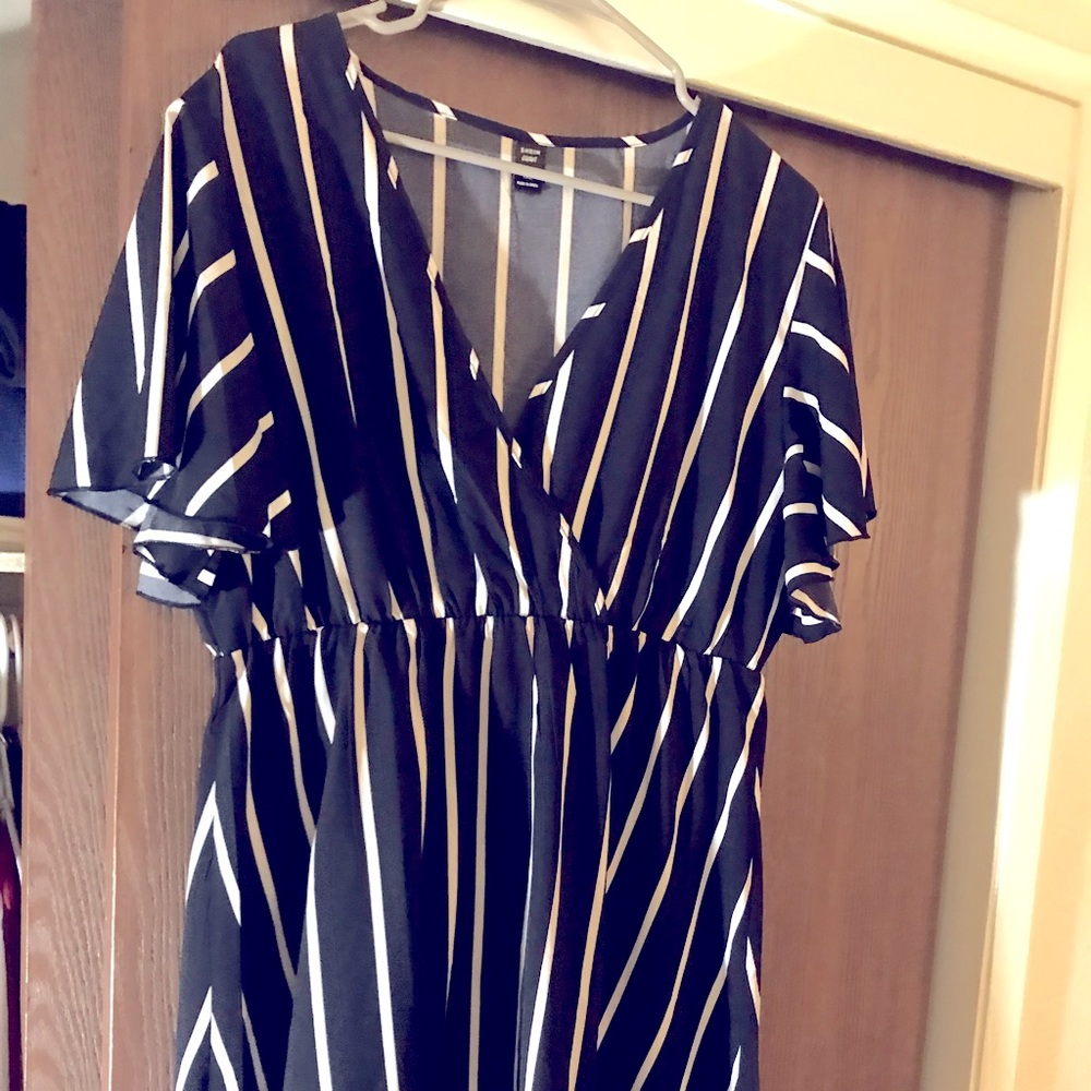 Black striped dress